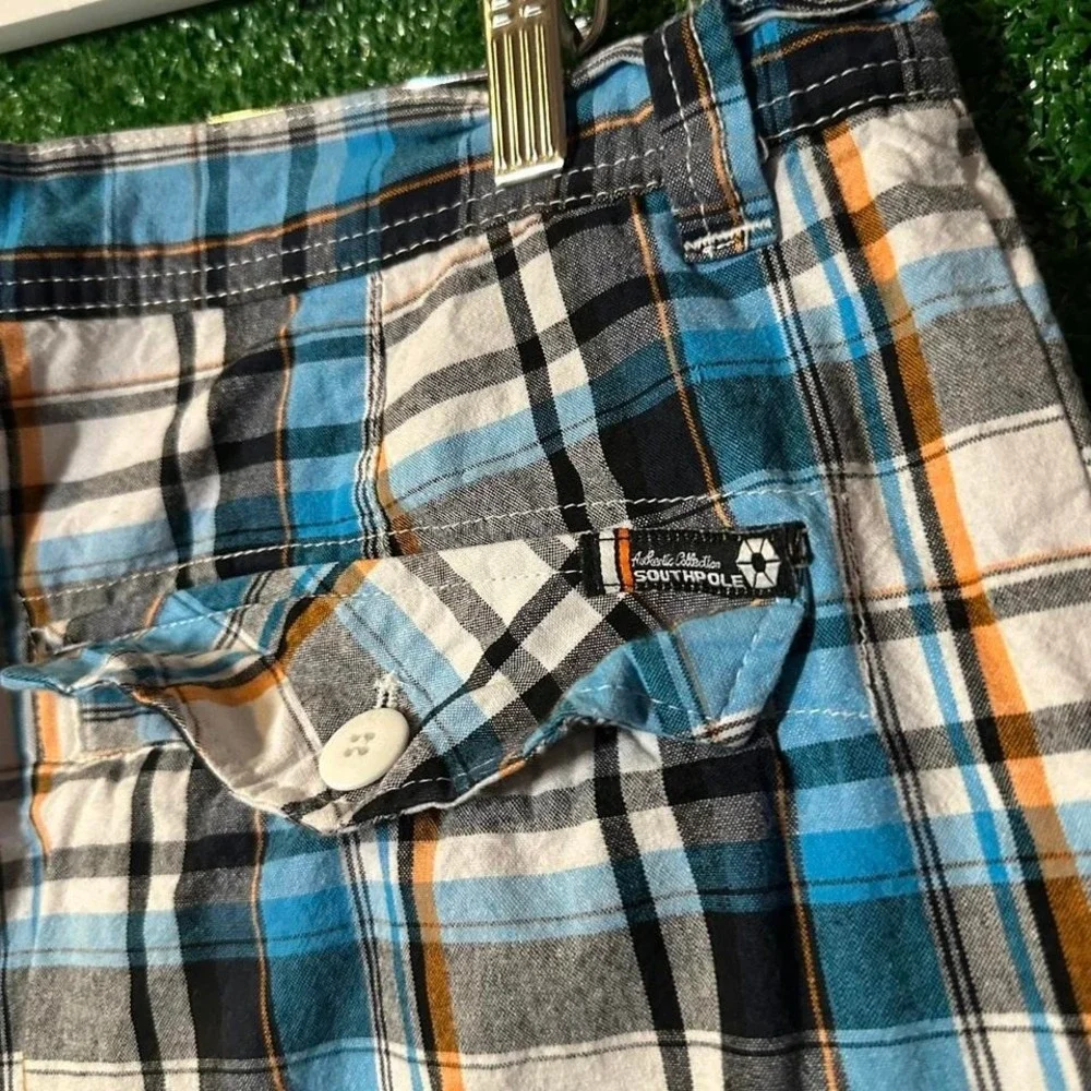 Southpole Plaid cargo shorts‎ Y2K Skater Size 38